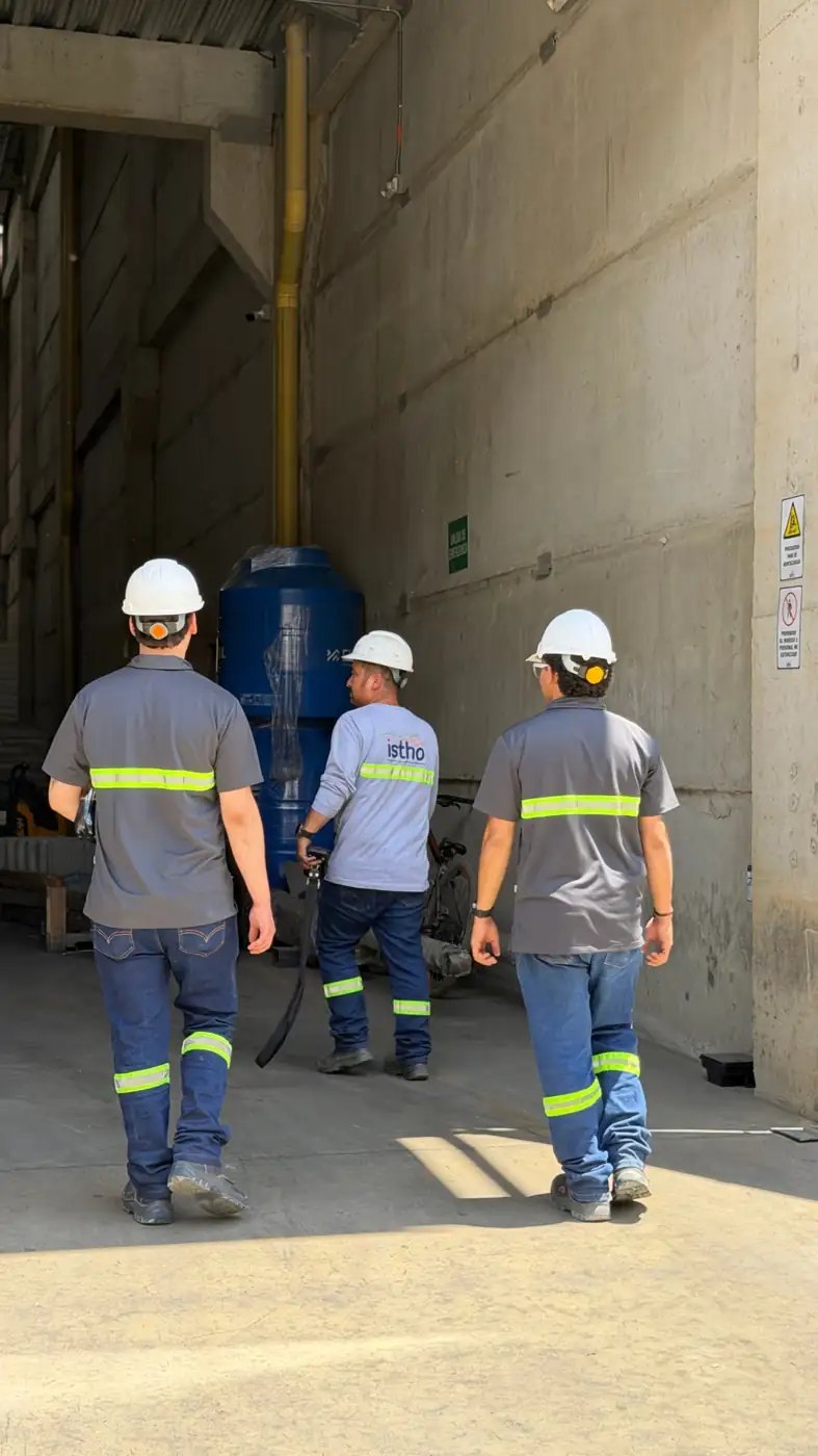 Equipo de ISTHO con dotación de seguridad